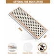 thumbnail image 4 of Wave Point Black Stair Treads for Wooden Steps Indoor Runner Rug Carpet, Modern Minimalist Geometric on Linen 4 Pieces Peel and Stick Staircase Step Treads Covers Washable Throw Door Mats, 30"x8", 4 of 6