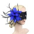 thumbnail image 1 of OULII Blue Oval Masquerade Mask 1 Set Abs Lace Simulated For Women Girls Masquerade Party 11.8X7.9X3.1In, 1 of 8