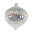 thumbnail image 4 of 4 Inch Clear Iridescent Onion Glass Christmas Ornament Decoration, 4 of 5