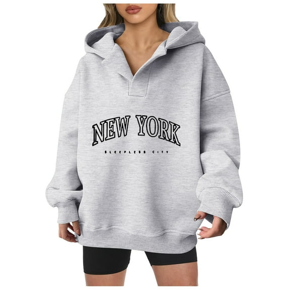 Pullover Sweaters for Women Usa Winter Fall Relaxed Fit Hooded Long-sleeved Bubble Cuff Cold Shoulder Half Zip Graphic Leisure Cotton Tops Sweatshirt(White,M)