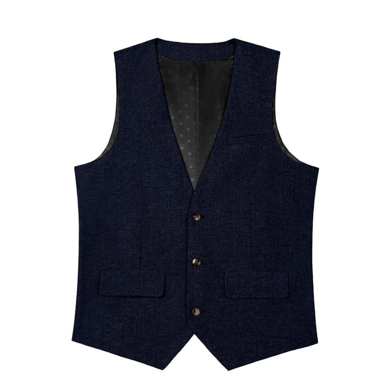 DPTALR George Men's Western Vest Vintage Classic Herringbone Work