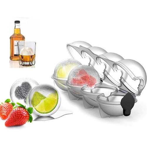 Prepara 2 Pack 2 Ice Ball Trays for Cold Drinks Water Whiskey Ball Vodka Cocktail Ice Maker Mold