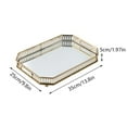 thumbnail image 2 of 13.78" Vintage Glass Metal Trays Mirror Vanity Perfume Organizer Dresser Bathroom Octagon Tray Home, 2 of 10