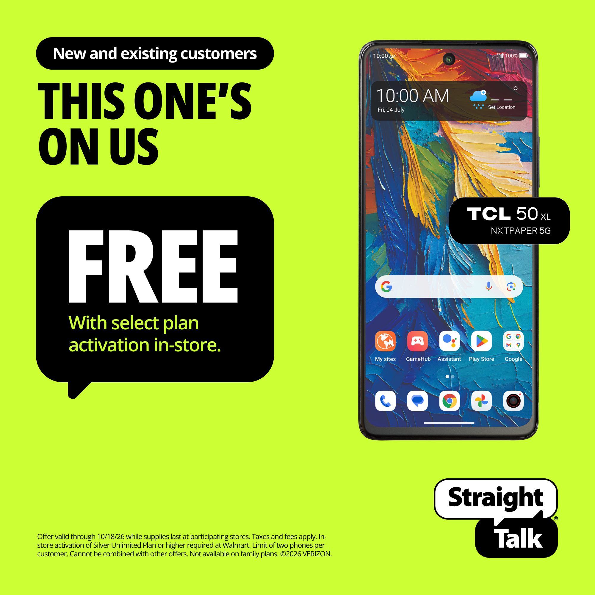 Straight Talk TCL 50XL NXTPAPER, 5G, 128GB, Blue - Prepaid Smartphone [Locked to Straight Talk]