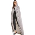 thumbnail image 1 of Diffly Capa con capucha de terciopelo de 59 pulgadas, capa unisex de Halloween para diablo, bruja, mago, Halloween, Navidad, cosplay, 1 of 4