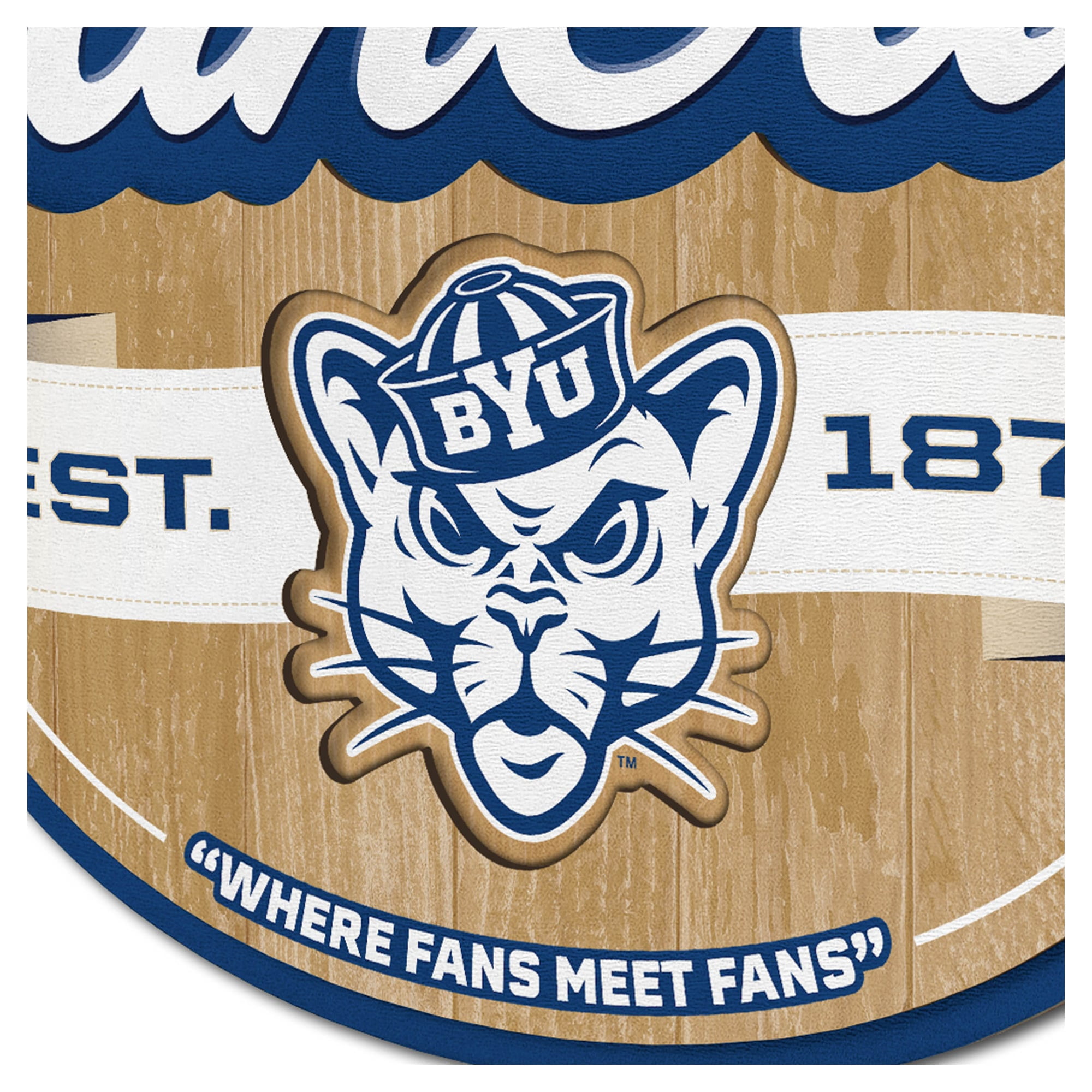 IDNA BYU Cougars 12.5" x 17" Fan Cave Sign