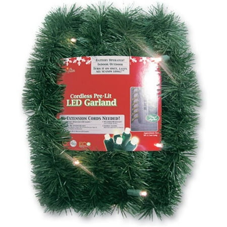 NorthLight 18 Ft Pre Lit Battery Operated Sparkling Artificial Christmas Garland NorthLight 18 Ft Pre Lit Battery Operated Sparkling Artificial Christmas Garland