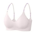thumbnail image 3 of UPPADA Wireless T-Shirt Bras for Women Full Coverage Bras Plus Size Option Bras Back Support Bras Soft Fabric Bras No Underwire Bras Under Outfit Use Bras,Pink,XL, 3 of 8