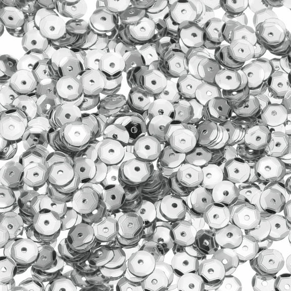 Uxcell Loose Sequins 1400Pcs Silver Backed Cup Embroidery Sequins for Jewelry Making Crafts Sewing, Silver