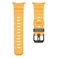 thumbnail image 2 of Band for Samsung Galaxy Watch Ultra 47mm (2025/2024), Soft Silicone Strap with Metal Buckle & Security Loops, Adjustable Breathable Anti-Scratch Wristband for Galaxy Watch Ultra 47mm, Yellow, 2 of 5