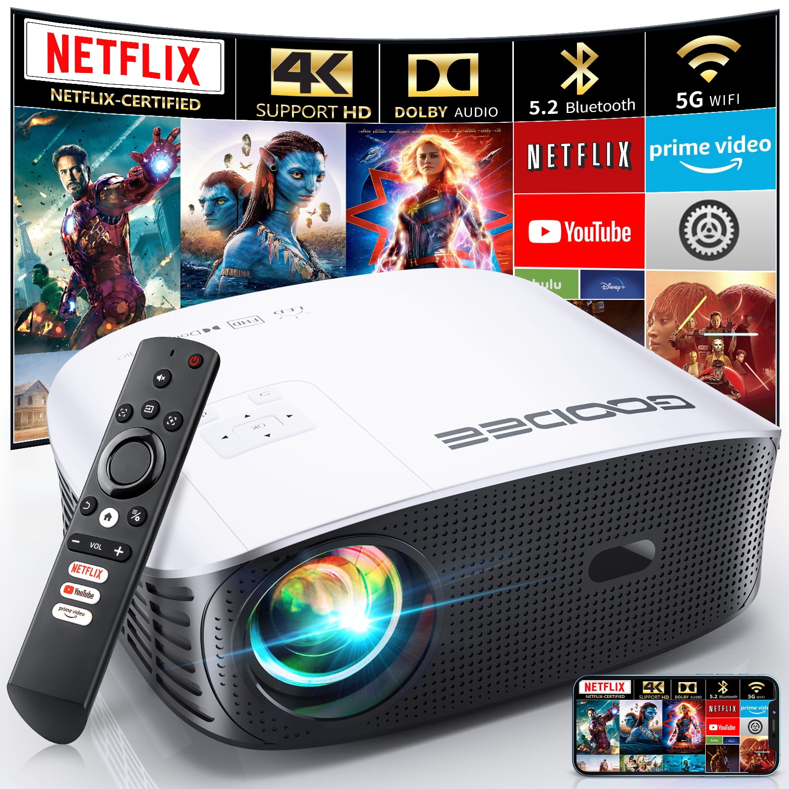 VANKYO PERFORMANCE V630W フルHD プロジェクター VANKYO Performance V630W Native 1080P Projector with Screen