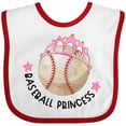 thumbnail image 3 of Inktastic Baseball Princess Tiara Girls Baby Bib, 3 of 4