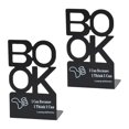 thumbnail image 4 of 2 sujetalibros resistentes y modernos, organizador de libros, topes para libros, extremos para libros Negro, 4 of 9