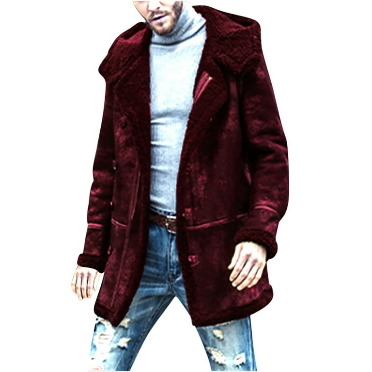 ジャケット・アウター Ground-Y Collar rib Long shirt /coat VIEWON Men's Casual Print Button Down Woolen Long Sleeve