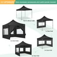 thumbnail image 6 of HOTEEL 10x10 Heavy Duty Canopy Tent with 4 Sidewalls,Pop up Commercial Gazebo, Waterproof Outdoor Tents with Roller Bag, Black, 6 of 12