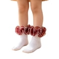 thumbnail image 2 of Toddler Girl Bow Socks Lace Ruffle Frilly Dress Sock Soft Cotton Cute Princess Ankle Socks*1pc, 2 of 6