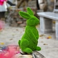 thumbnail image 6 of 13.2 Inch Green Flocked Standing Bunny Garden Statue, Easter Moss Green Rabbit Sculpture, Large Rabbit Figurine Resin Animal Sculpture Outdoor Easter Decor for Patio Lawn Yard Balcony Ornaments, 6 of 8