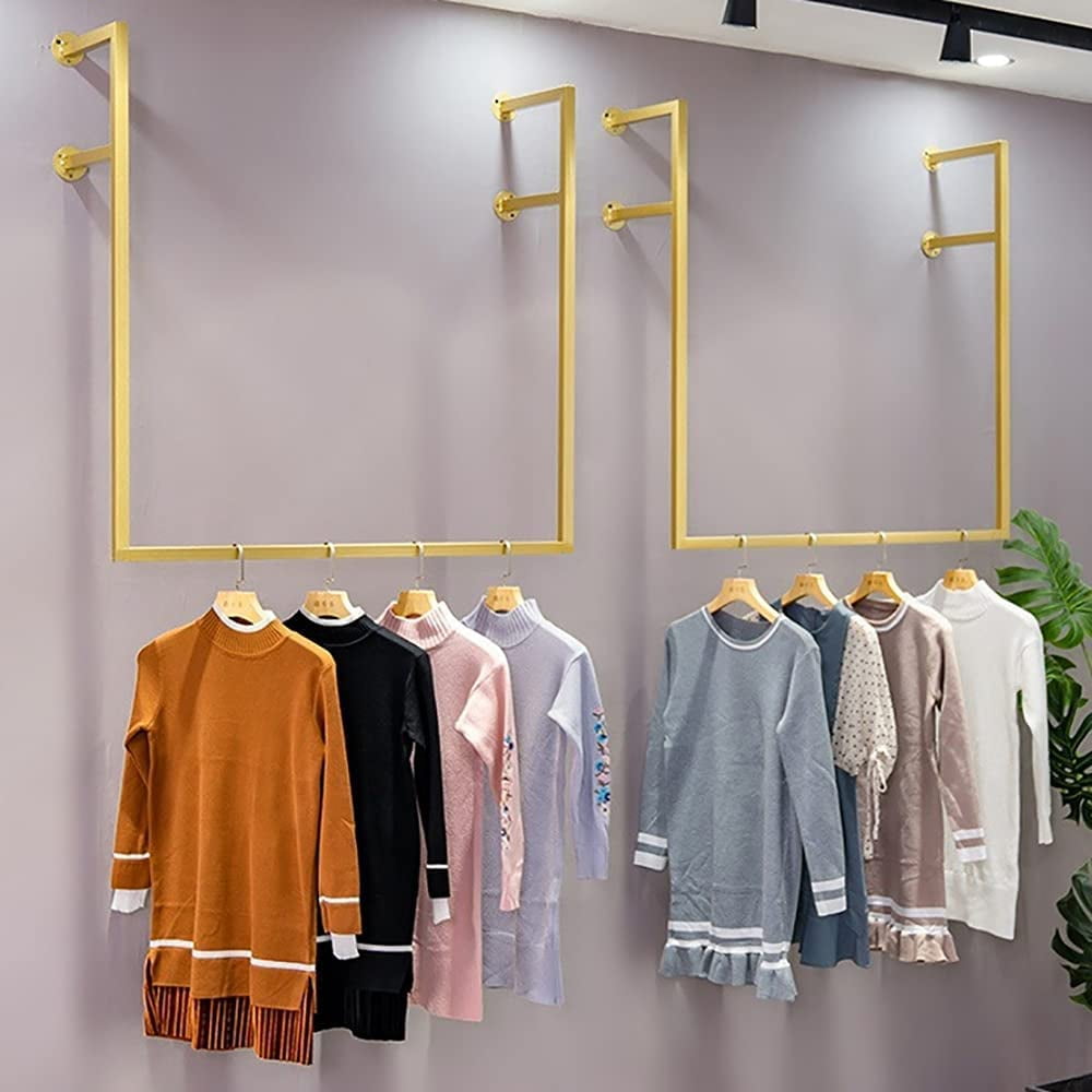 Miumaeov Clothing Rack Wall Mounted Retail Store Window Display Hanging ...