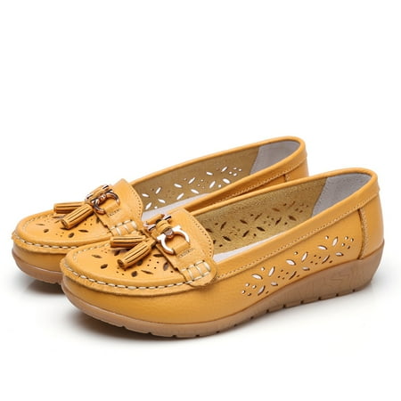 

Women‘s Hollow Out Design Loafers Breathable & Comfortable Slip On Shoes Solid Color Flat Shoes