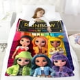 thumbnail image 5 of Rainbow High Dolls-themed Pals Plush Throw Blanket Gifts for Fans Girls Boys Women Present Suitable for a variety of settings 40''*60''(100*150cm), 5 of 6