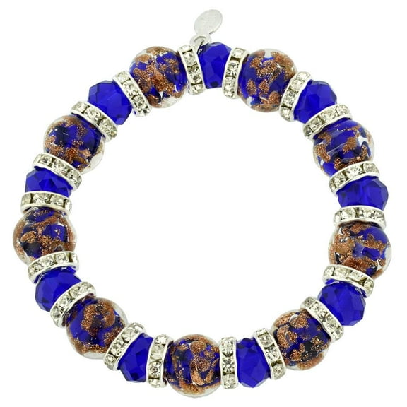GlassOfVenice Murano Glass Symphony Stretch Bracelet - Blue