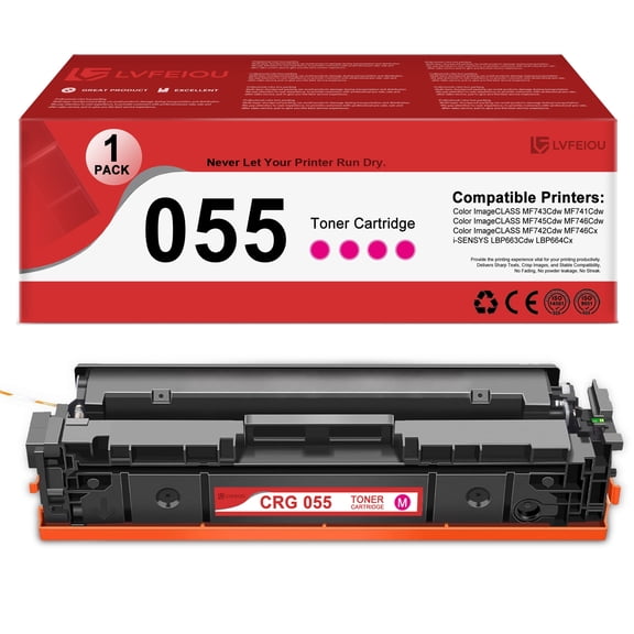 1 Pack Magenta CRG-055 Toner Cartridge Compatible for Canon 055 Toner Color ImageCLASS MF741Cdw MF746Cdw MF742Cdw i-SENSYS LBP664Cx LBP663Cdw Printers