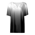 thumbnail image 3 of WILLBEST Cotton Shirts Women Women Summer Fashion Tops Printed V Neck Short Sleeved Shirts Casual Loose Comfortable Tops 3997, 3 of 3