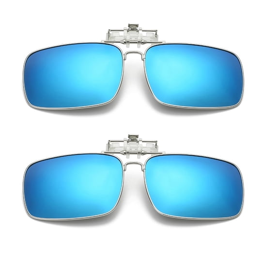 TOP-MAX Vintage Sunglsses Clip, Metal Clip On Sunglasses, Multi Purpose and Fashion, for Men and Women (2pcs, Blue)