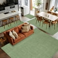 thumbnail image 5 of Grass Green 4x6 Area Rugs, Farmhouse Burlap Solid Green Color Modern Linen Texture Non-Skid Rubber Backing Large Rectangle Rugs - Living Room Bedroom Home Office, Indoor Floor Carpets Washable Rug, 5 of 9