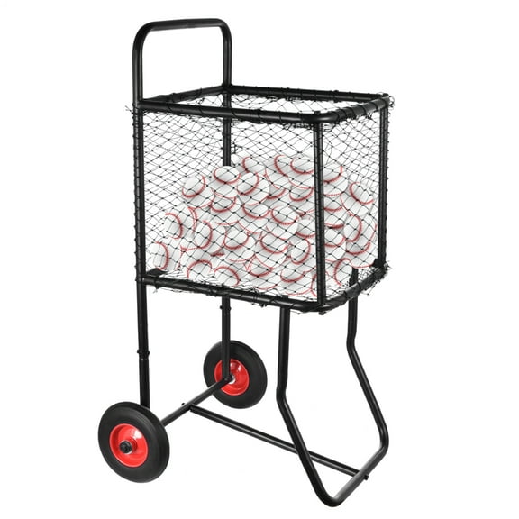 300 Balls Capacity Baseball Cart with Wheels, Rolling Sports Cart Storage, Heavy-Duty Baseball Rack for Gym School Club