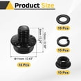 thumbnail image 2 of M5 x 6mm 10Pcs Phillips Flanged Hex Bolts with Nuts, Flat & Lock Washers, Black, 2 of 6