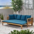 thumbnail image 4 of GDF Studio Camille Outdoor Extendable Acacia Wood Daybed Sofa, Teak and Dark Teal, 4 of 11