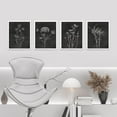 thumbnail image 2 of PixonSign Framed Wall Art, Wildflower Floral Botanical Canvas Posters, Set of 4 Plant Prints Retro Wall Decor , Minimalist Wall Décor, Modern Artwork for Living Room, Bedroom - 12"x16" White, 2 of 5