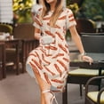 thumbnail image 4 of Spring Summer Dresses for Women 2025 - Bacon Print No.909 Wedding Guest Dresses, Beach Vacation Clothes, Hawaiian Sundresses Casual Short Sleeve Dress for Women with Pockets, 4 of 7