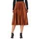 thumbnail image 3 of Falda Midi Plisada de Fiesta para Mujeres INSPIRE CHIC con Cintura Elástica Metálica XL Naranja Café, 3 of 6