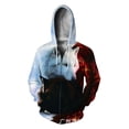 thumbnail image 2 of Sudadera con capucha para hombre de primavera y otoño con estampado de lobo Harajuku en 3D, cárdigan con cremallera y cordón de manga larga, 2 of 5