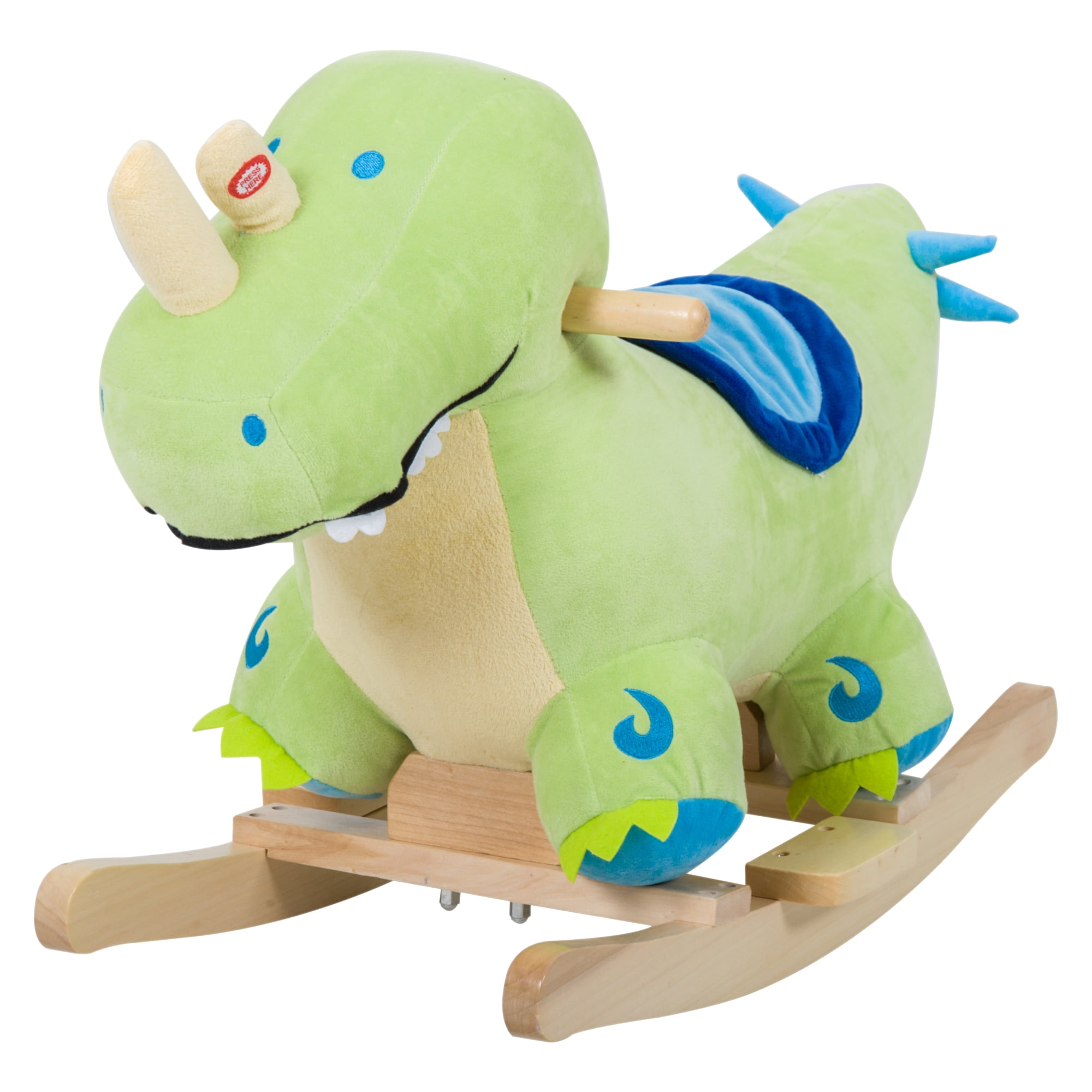 NEW Plush Rocking Green DINOSAUR Rocker Chair with Sound For 12m 