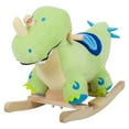 thumbnail image 2 of Qaba Kids Plush Ride-On Rocking Horse Toy Dinosaur Ride on Rocker Green with Realistic Sounds, 2 of 8