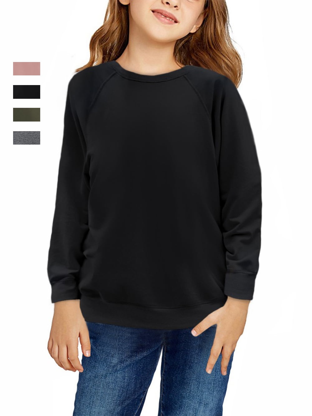 URMAGIC Kid Big Girls Long Sleeve Pullover Sweater Tops - Walmart.com