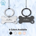 thumbnail image 2 of LLavero de etiqueta de identificación de mascota personalizado, nombre de identificación de mascota grabado para gato, cachorro, collar de perro, colgante de etiqueta, llavero, accesorios para mascotas de hueso Tan Jianjun unisex, 2 of 2