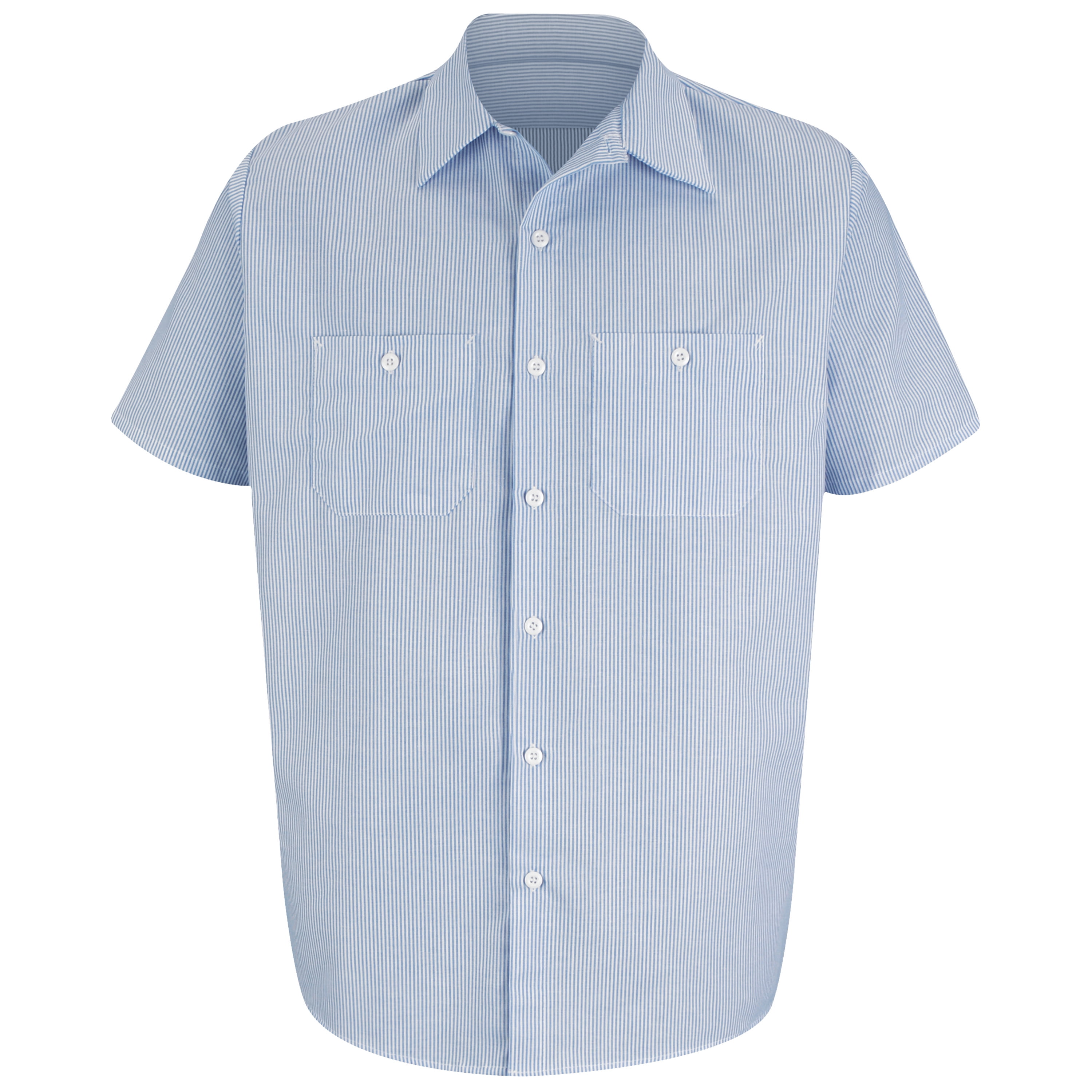 Red Kap - Red Kap® Men's Short Sleeve Industrial Stripe Work Shirt ...