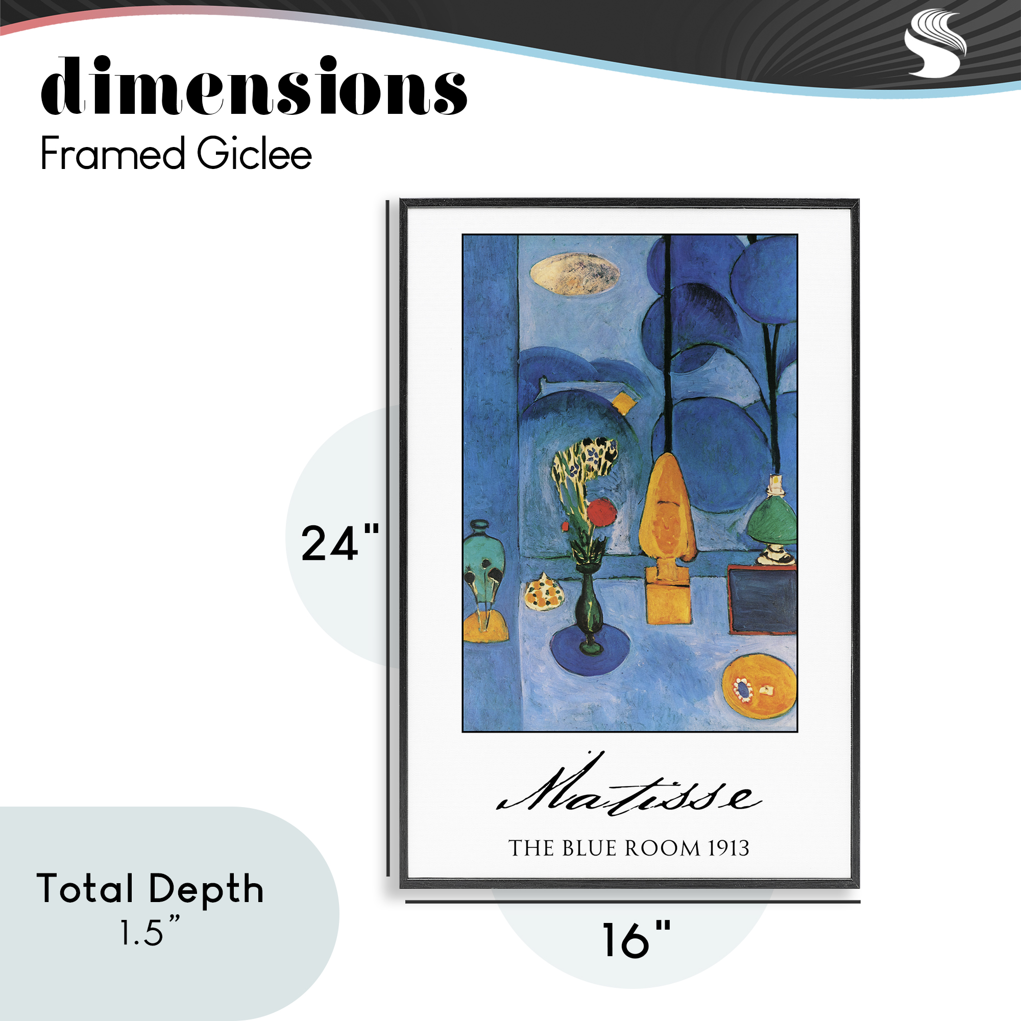 Matisse The Blue Room Black Framed Giclee Art, design by Vintage Hustle