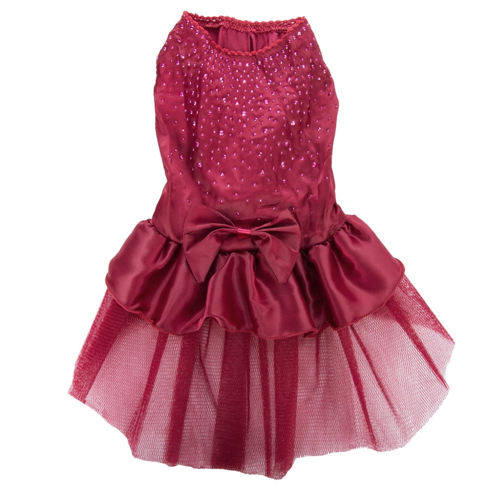 CUECUEPET Easy to put on Sequin Princess Dog Silk Dress for Female / Girl Dogs or Puppies [Multiple Sizes Available]