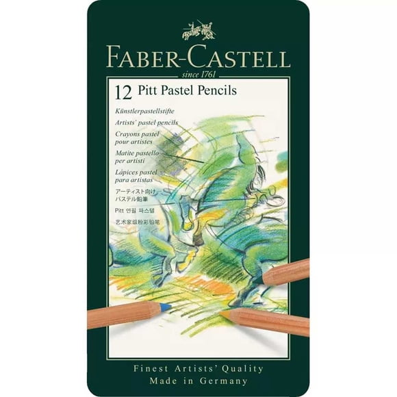 Faber-Castell 112112 Pitt Vibrant Colour Pastel Pencils, Tin of 12