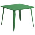 thumbnail image 1 of Table intérieure-extérieure en métal bleu carrée de 35,5 po de côté, 1 of 3