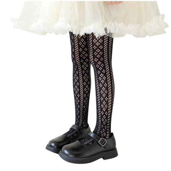 Odeerbi 0-13 Years Kids Girls Summer Lace Pantyhose Cotton Fishnet Tights Hollow Out Leggings Breathable Mesh Stocking Pants