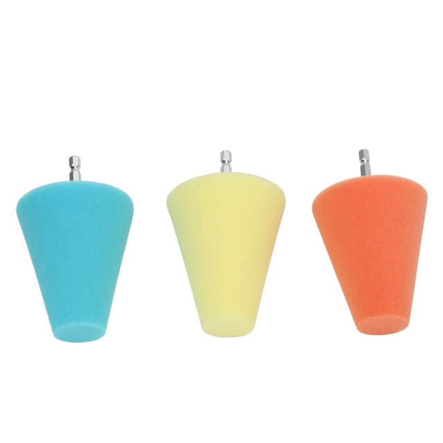 Wheel Sponge Buffing Cone, Easy To Use Taper Shape Tool 3 Hardness Wheel Hub Cone Polishing Pad For Cars Boats Motorcycles