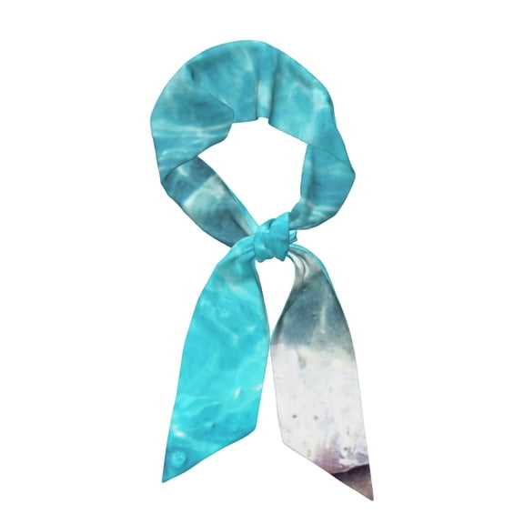 Xecao Coral And Seashell On The Beach Pattern Large Satin Head Scarf - Satin Hair Scarves Silk Bandana Scarf Headscarf Silk Feeling Scarf for Women