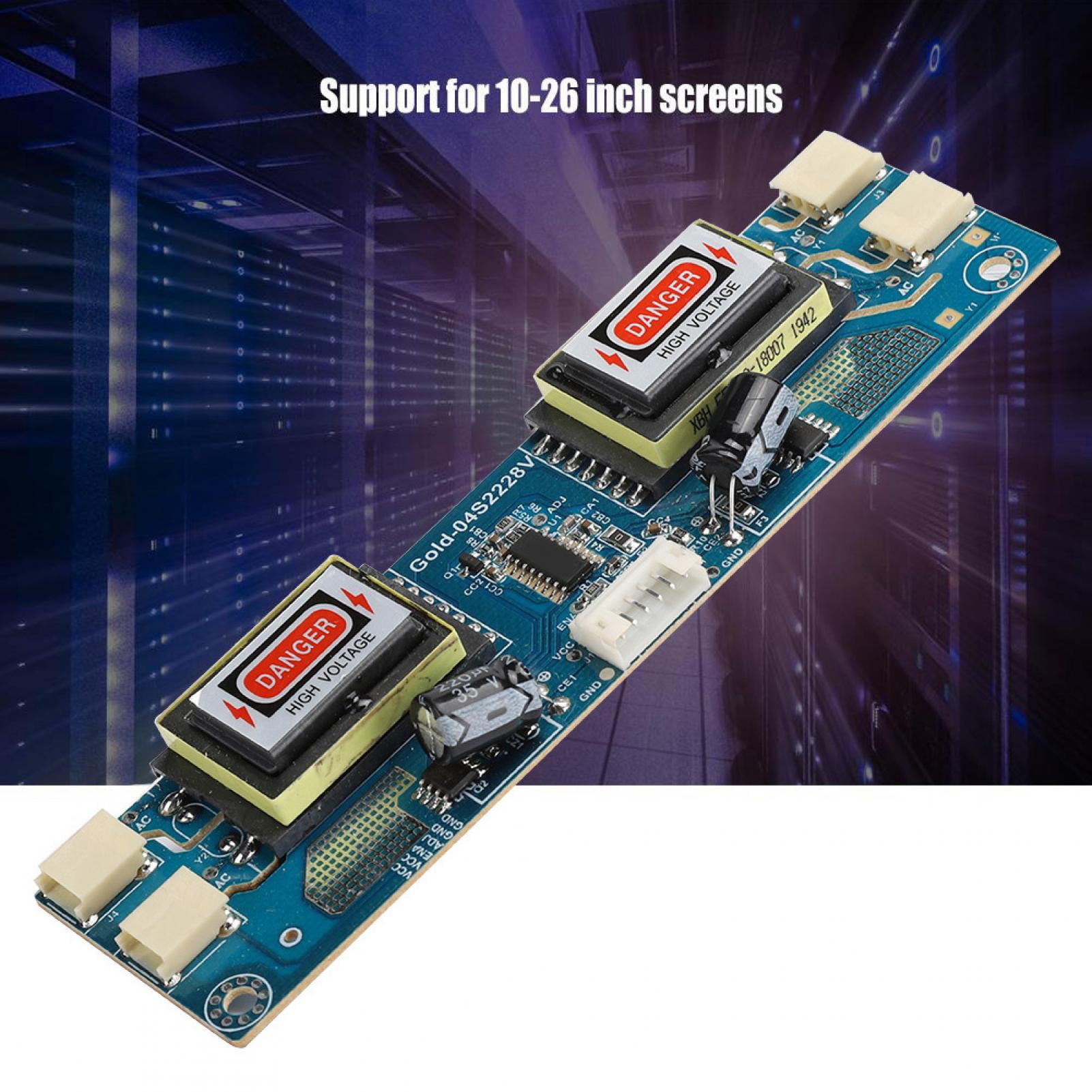 Brrnoo CCFL Inverter,CCFL 4 Lamp Small Port High Pressure Inverter Board for 10-26  LCD Screen Backlight 10-28V