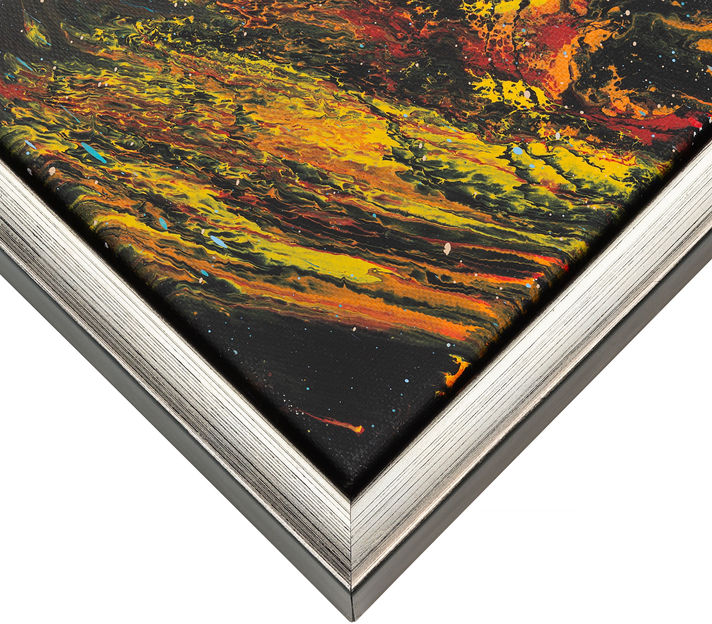 18x24 Canvas Floater Frame Silver Solid Wood Frame Width 1.75 Inches | Interior Frame Depth 1 5/8